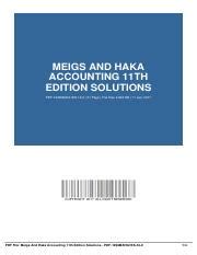 Meigs And Haka 11th Edition Solutions Epub