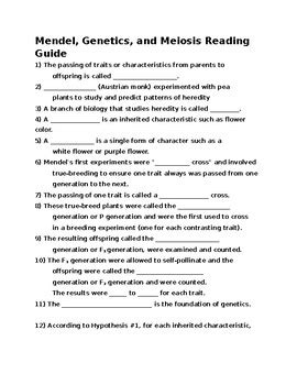 Meiosis And Mendel Study Guide Answers Epub