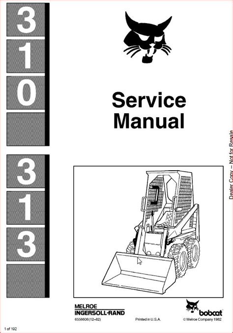 Melroe Bobcat 310 Service Manual Ebook Kindle Editon