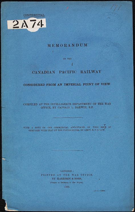 Memorandum on the Canadian Pacific Railway... Kindle Editon