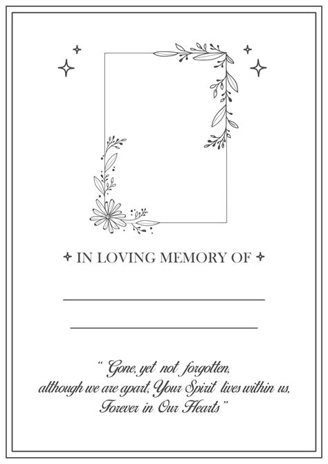 Memorial Cards Template