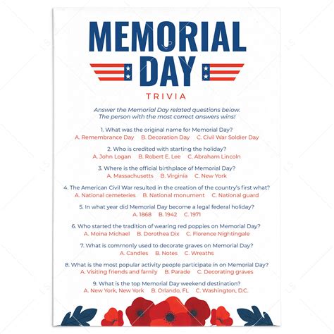 Memorial Day Quiz With Answers Doc