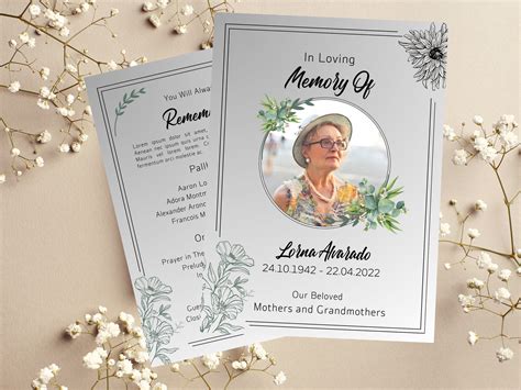 Memorial Pamphlet Template