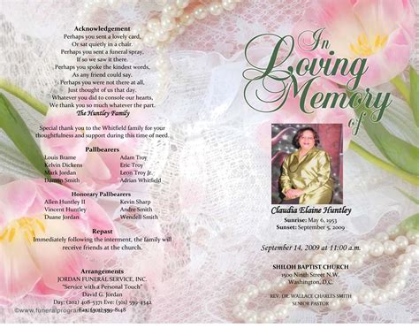 Memorial Service Programs Templates