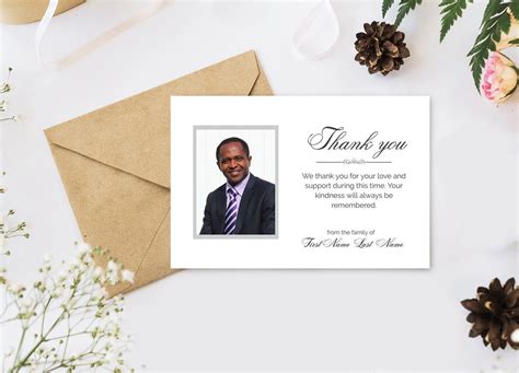 Memorial Thank You Card Template