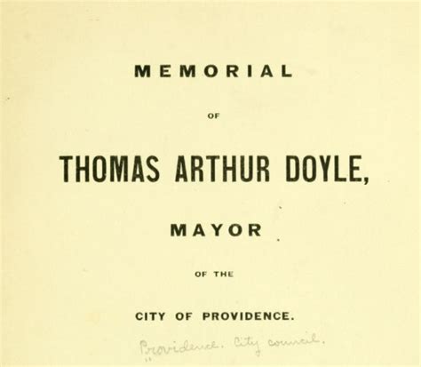 Memorial of Thomas Arthur Doyle Mayor of the City of Providence PDF