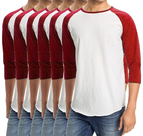 Men's 3/4 sleeve baseball shirts