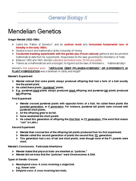Mendelian Genetics: The Foundation of Inheritance