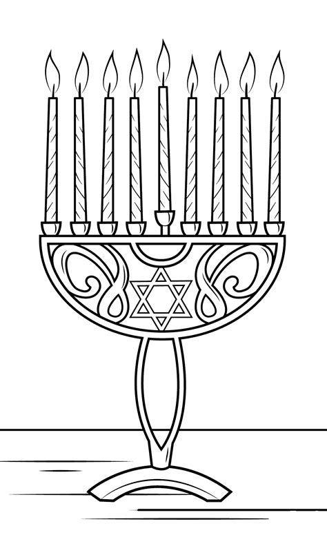 Menorah Coloring Page Printable