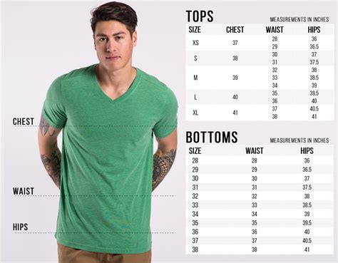 Mens Clothing Size Chart