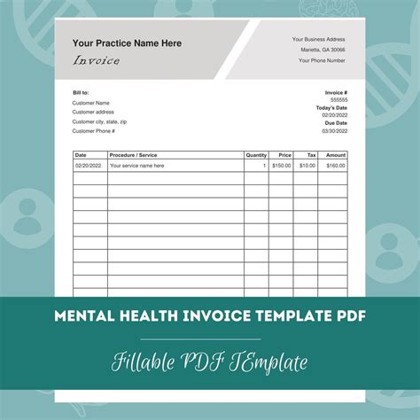 Mental Health Invoice Template