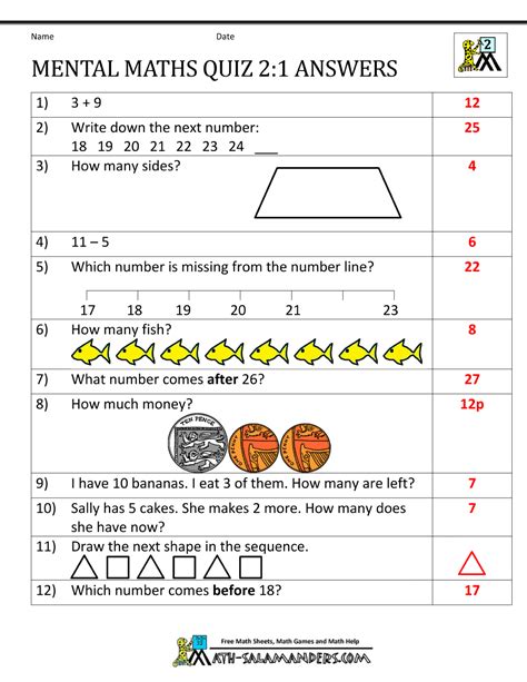 Mental Maths Questions And Answers For Primary Epub