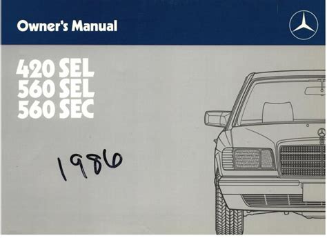 Mercedes Benz W126 Owners Manual Ebook Reader