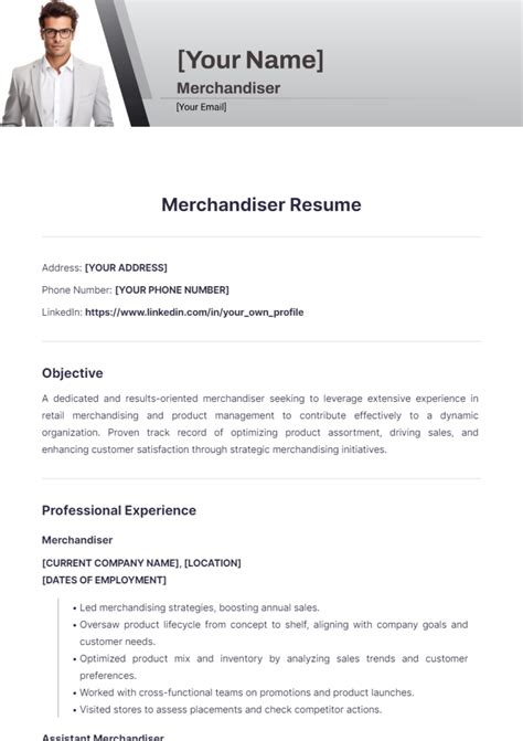 Merchandiser Resume Template