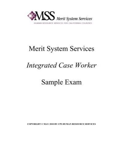 Merit System Services Integrated Case Worker Sample Exam Ebook Kindle Editon
