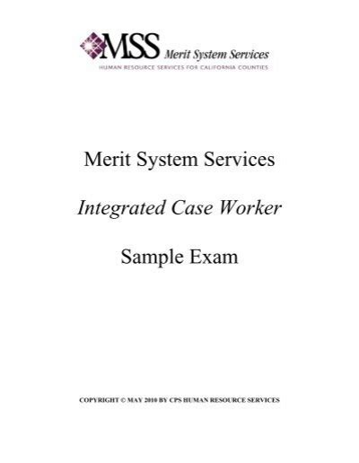 Merit System Services Integrated Case Worker Sample Exam Ebook Kindle Editon