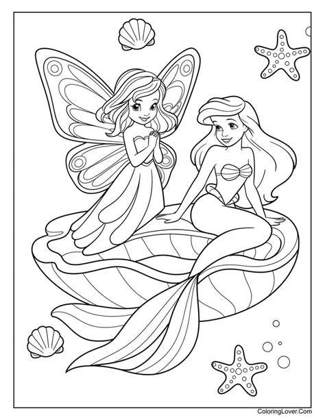 Mermaid Fairy Coloring Pages