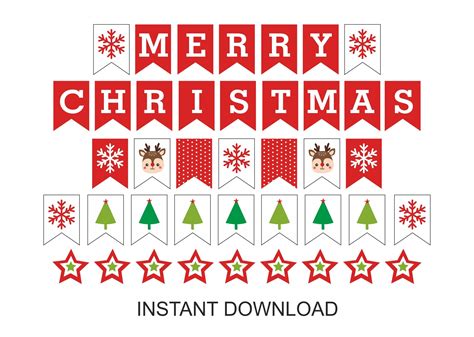 Merry Christmas Banner Printable Free