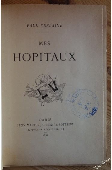 Mes Hopitaux Par Paul Verlaine... Doc