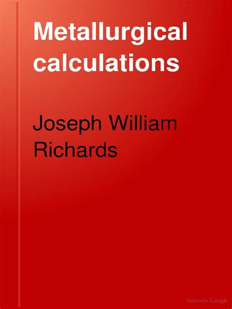 Metallurgical Calculations Epub