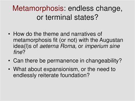 Metamorphosis: The Epic Change Name