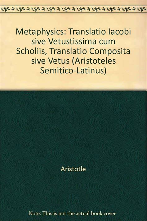 Metaphysica Lib I-X Xii-XIV Lib I-X XII Xiv Translatio Anonyma Sive Media Aristoteles Latinus No 2 Epub