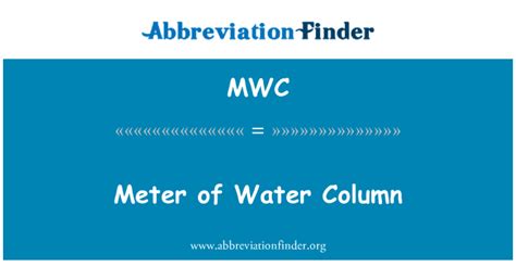 Meters of Water Column (mWC)