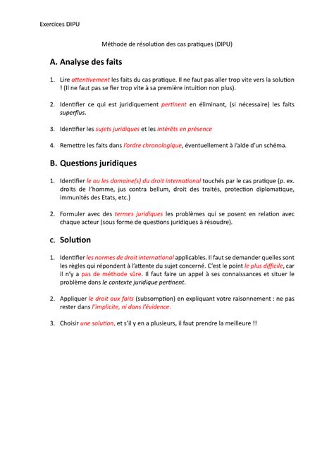 Methode De Resolution Des Cas Pratiques Doc