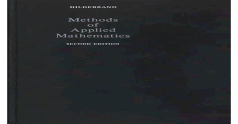 Methods Applied Mathematics Hildebrand Solution Manual Reader
