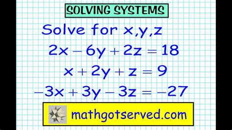 Methods for Solving Systems of Equations with 3 Variables