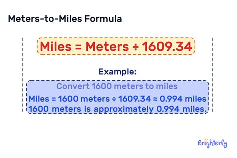 Metres to Miles: Formula and Applications