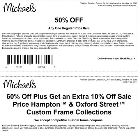 Michael Coupons 50 Off Printables