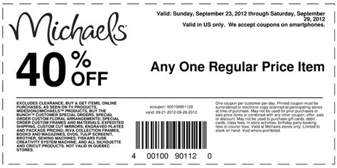 Michaels Arts And Crafts Coupons Printable