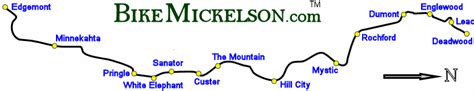 Mickelson Trail Mileage Chart