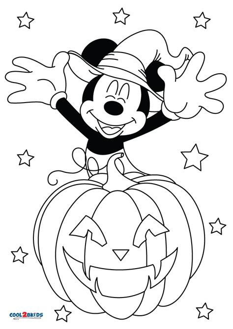 Mickey Mouse Halloween Printable Coloring Pages