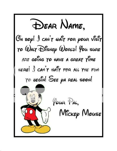 Mickey Mouse Letter Template