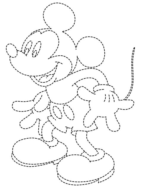 Mickey Mouse Trace and Color PDF