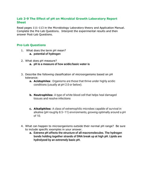 Microbial Growth Lab Report Answers PDF
