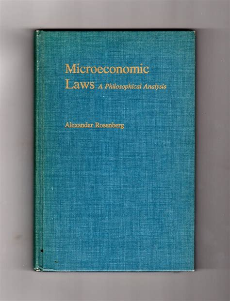 Microeconomic Laws A Philosophical Analysis PDF