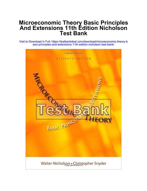 Microeconomic Theory Nicholson 11th Edition Ebook Epub