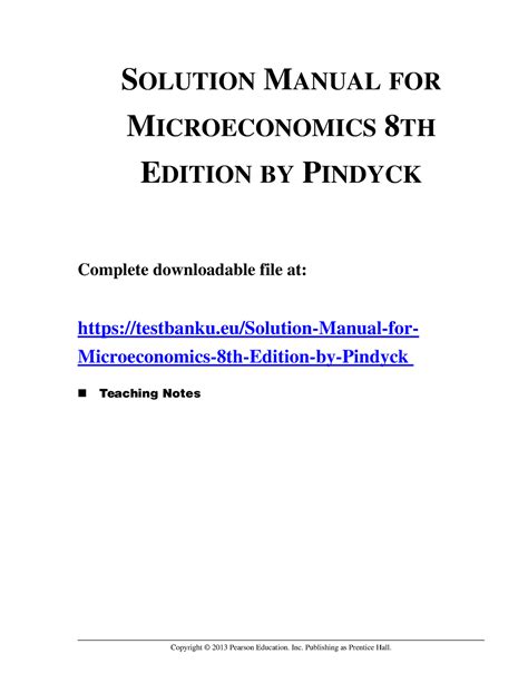 Microeconomics 8th Edition Pindyck Solution Perfect Competion Reader