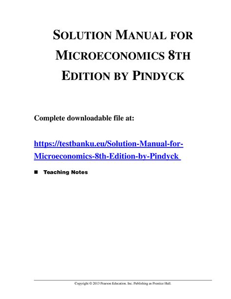 Microeconomics 8th Edition Pindyck Solution Perfect Competion Reader