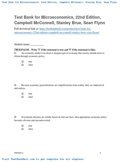 Microeconomics Mcconnell Brue Flynn Test Answers Kindle Editon