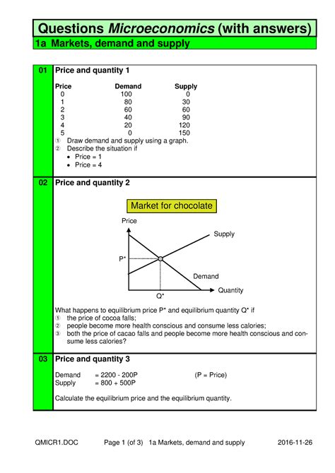 Microeconomics Questions And Answers Free Download Reader