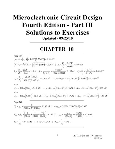 Microelectronics Circuit Design 4th Solution Kindle Editon