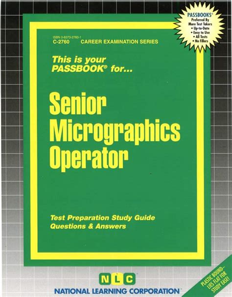 Micrographics OperatorPassbooks Passbook for Career Opportunities Reader