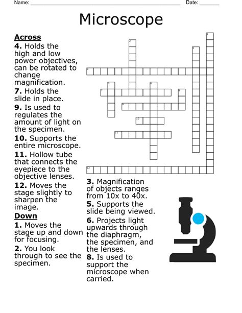 Microscope Crossword Answers PDF