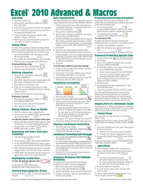 Microsoft Excel 2002 Advanced and Macros Quick Reference Guide Cheat Sheet of Instructions Tips and Shortcuts Laminated Card Kindle Editon