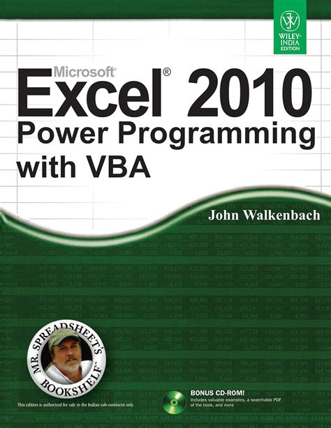 Microsoft Excel 2010 Power Programming With Vba Book Cd Reader