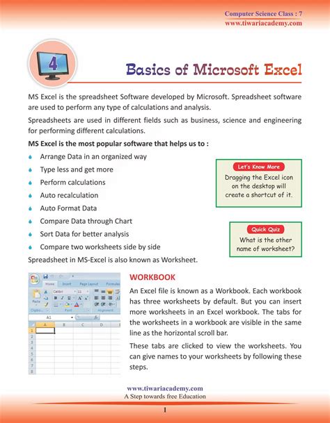 Microsoft Excel Chapter 4 Answers Reader